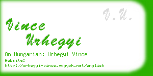 vince urhegyi business card